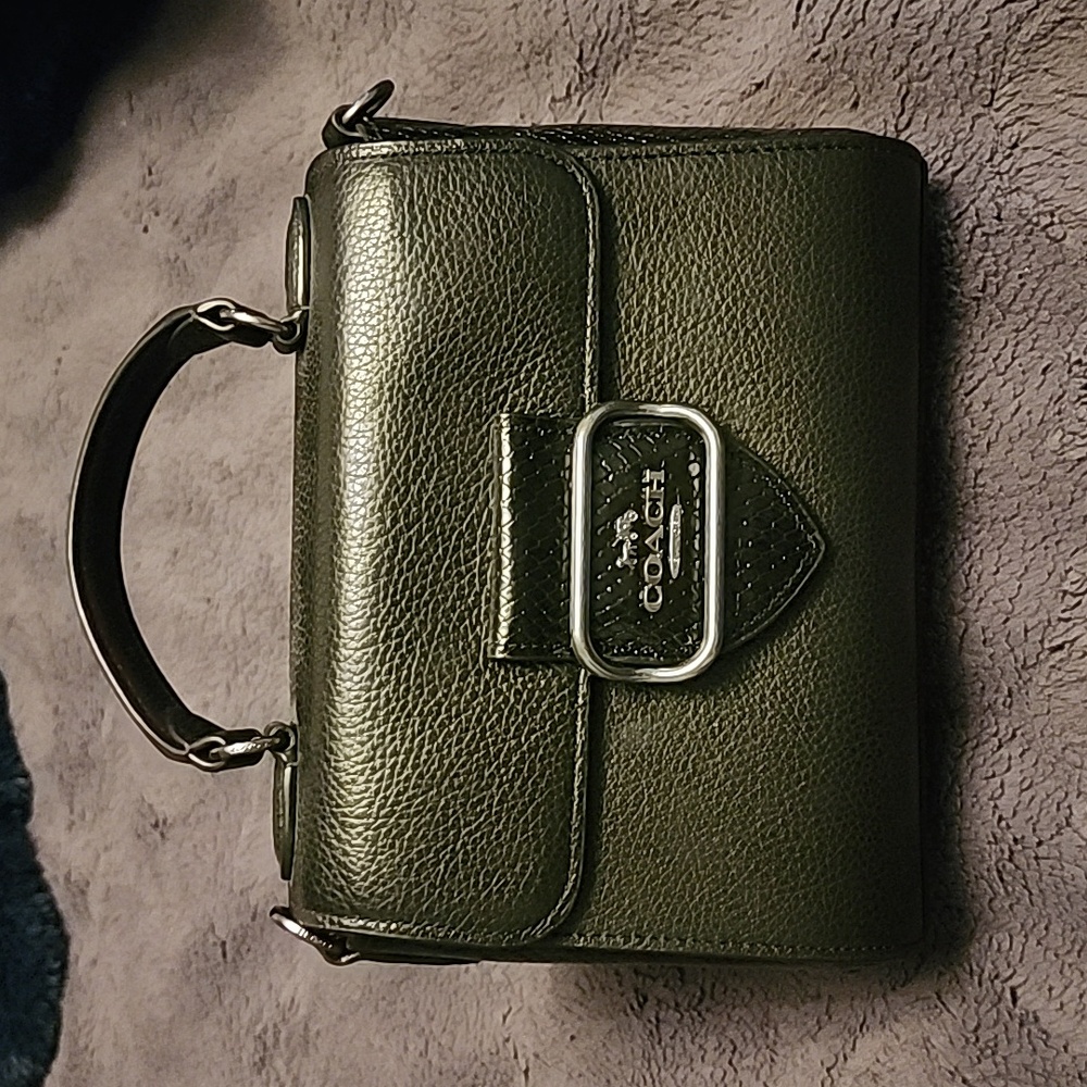 Coach Morgan Top Handle Satchel Bag (Gunmetal/Black Multi)